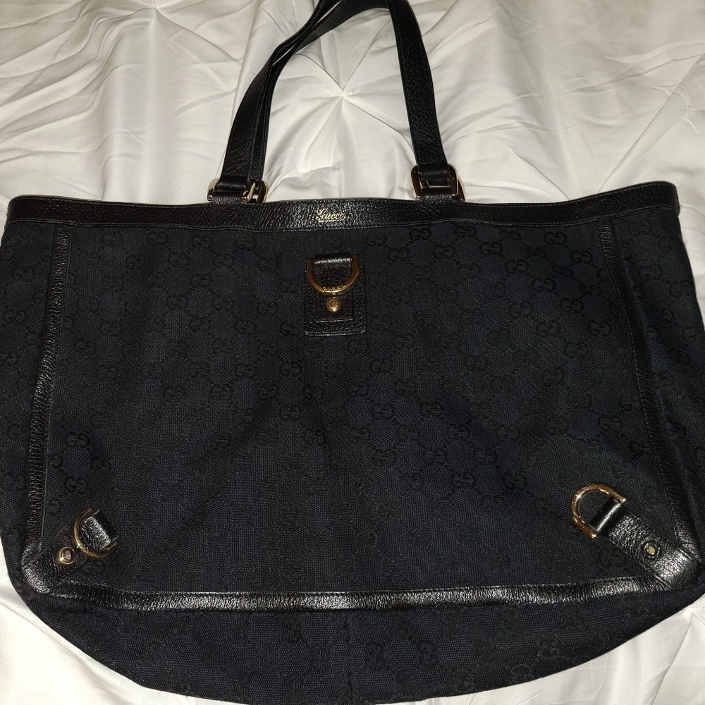 Gucci black fabric tote.